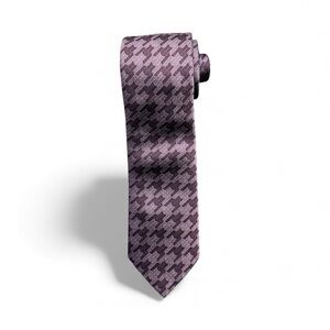 Brioni Silk Tie – Purple Houndstooth – Made in Italy